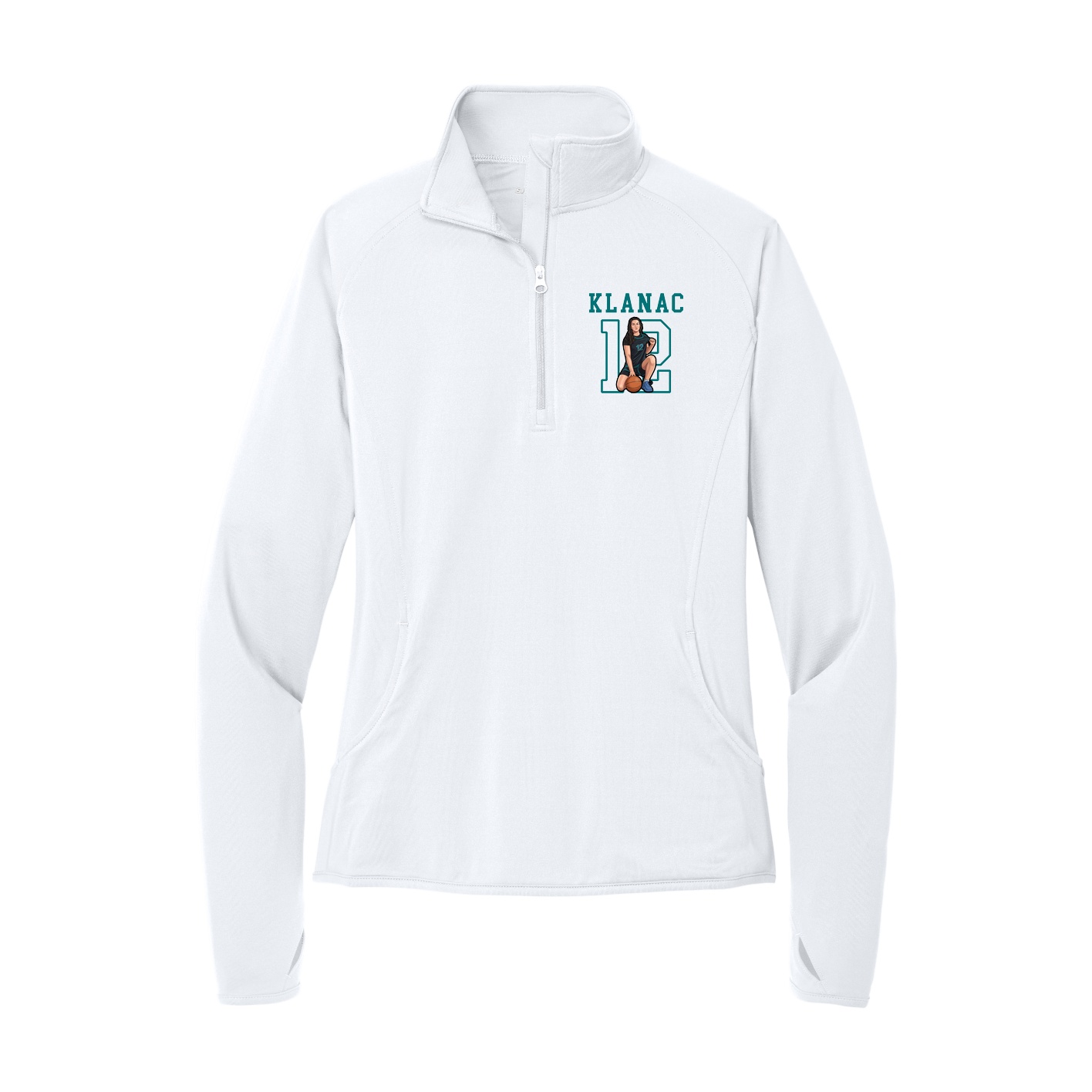 Women's Q-Zip Pullover — Shirsey in White