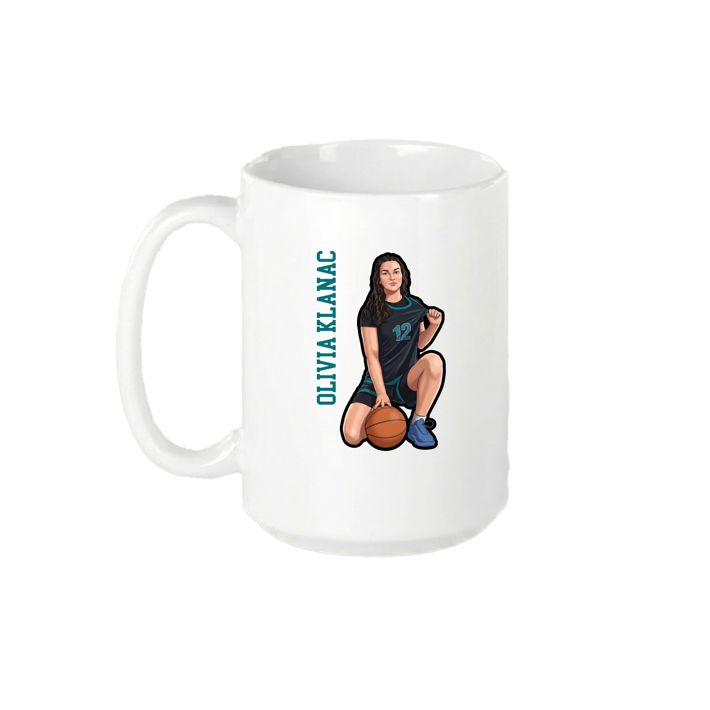 15oz Coffee Mug — Name Vertical in White