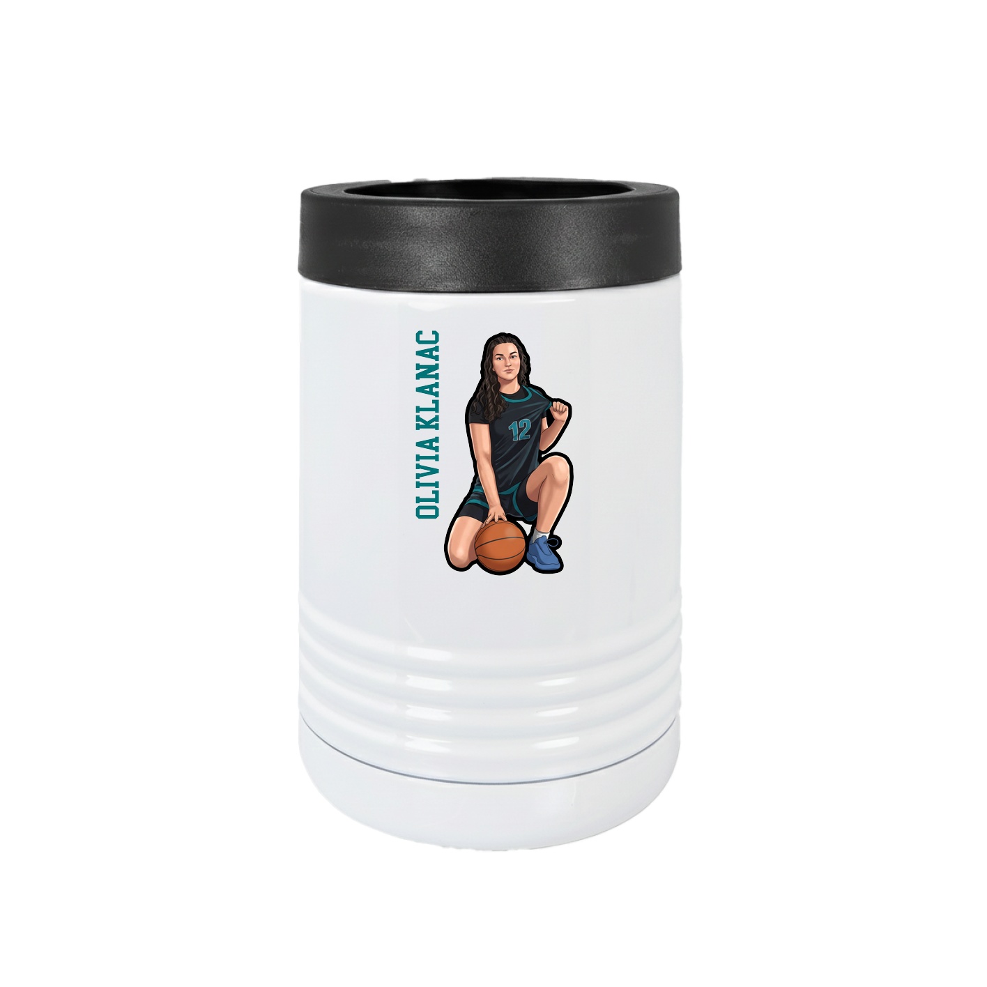 Beverage Holder — Name Vertical in White