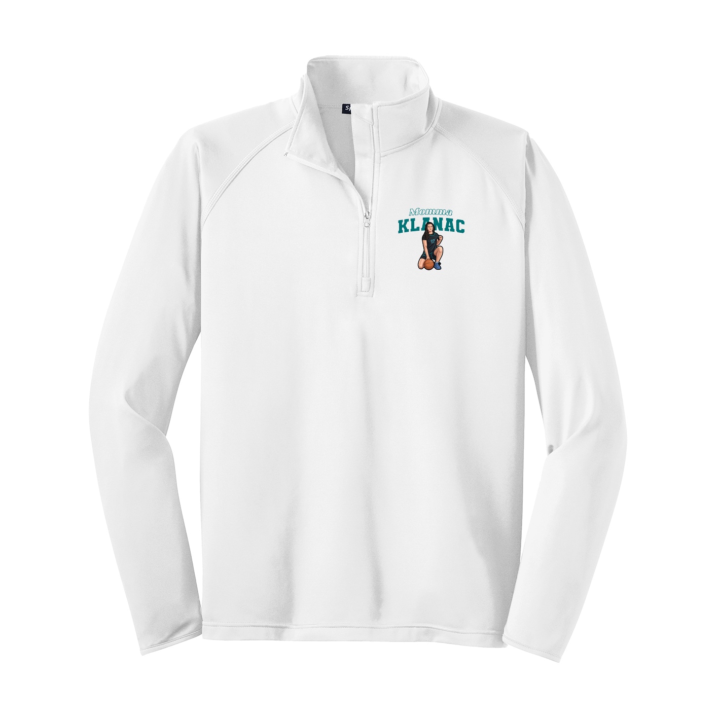 Q-Zip Pullover — Mothers Day Block in White