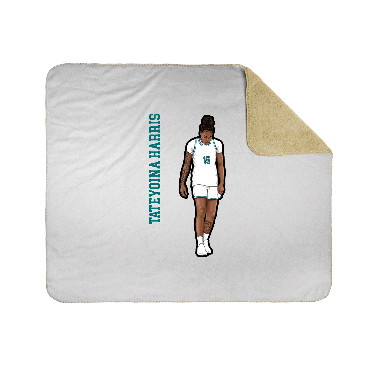 Throw Blanket — Name Vertical in White