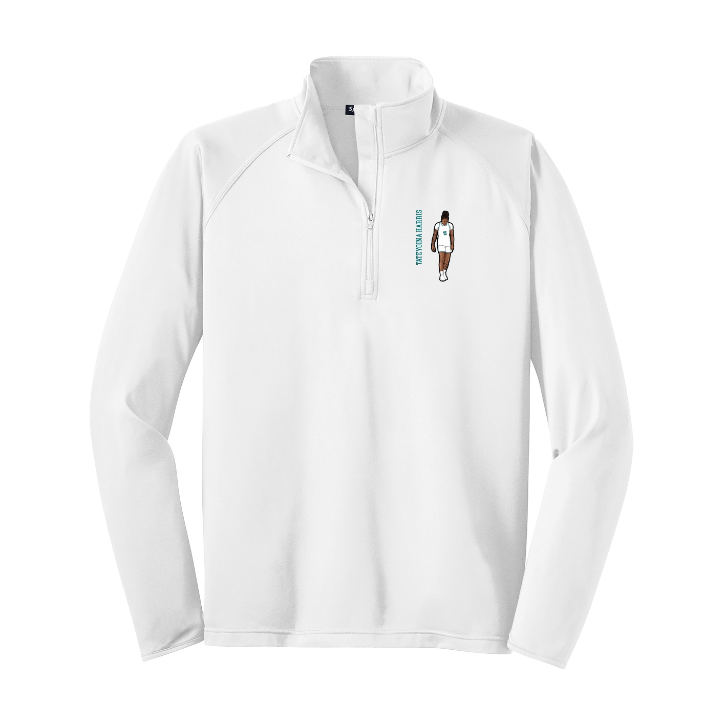 Q-Zip Pullover — Name Vertical in White