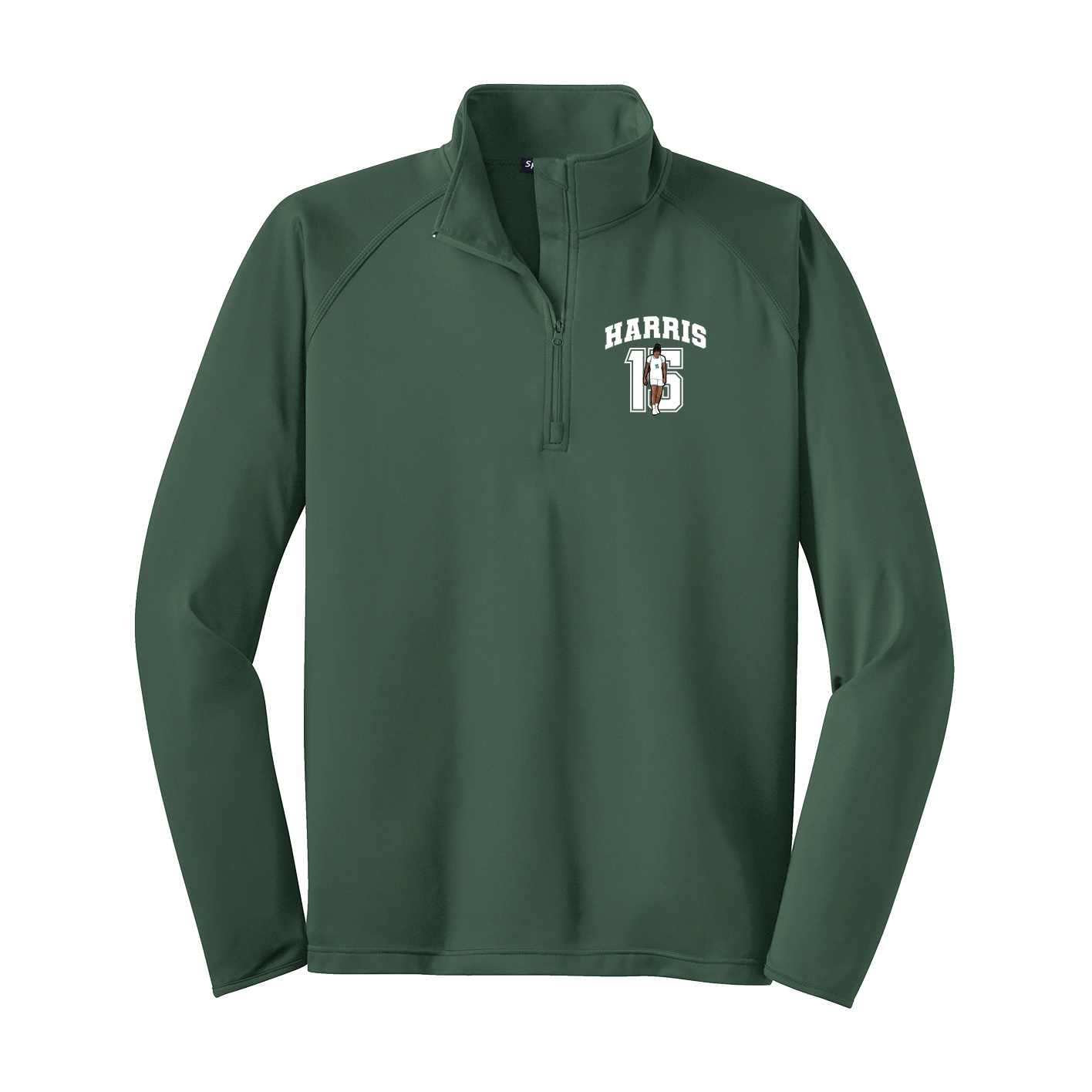 Q-Zip Pullover — Number in Green