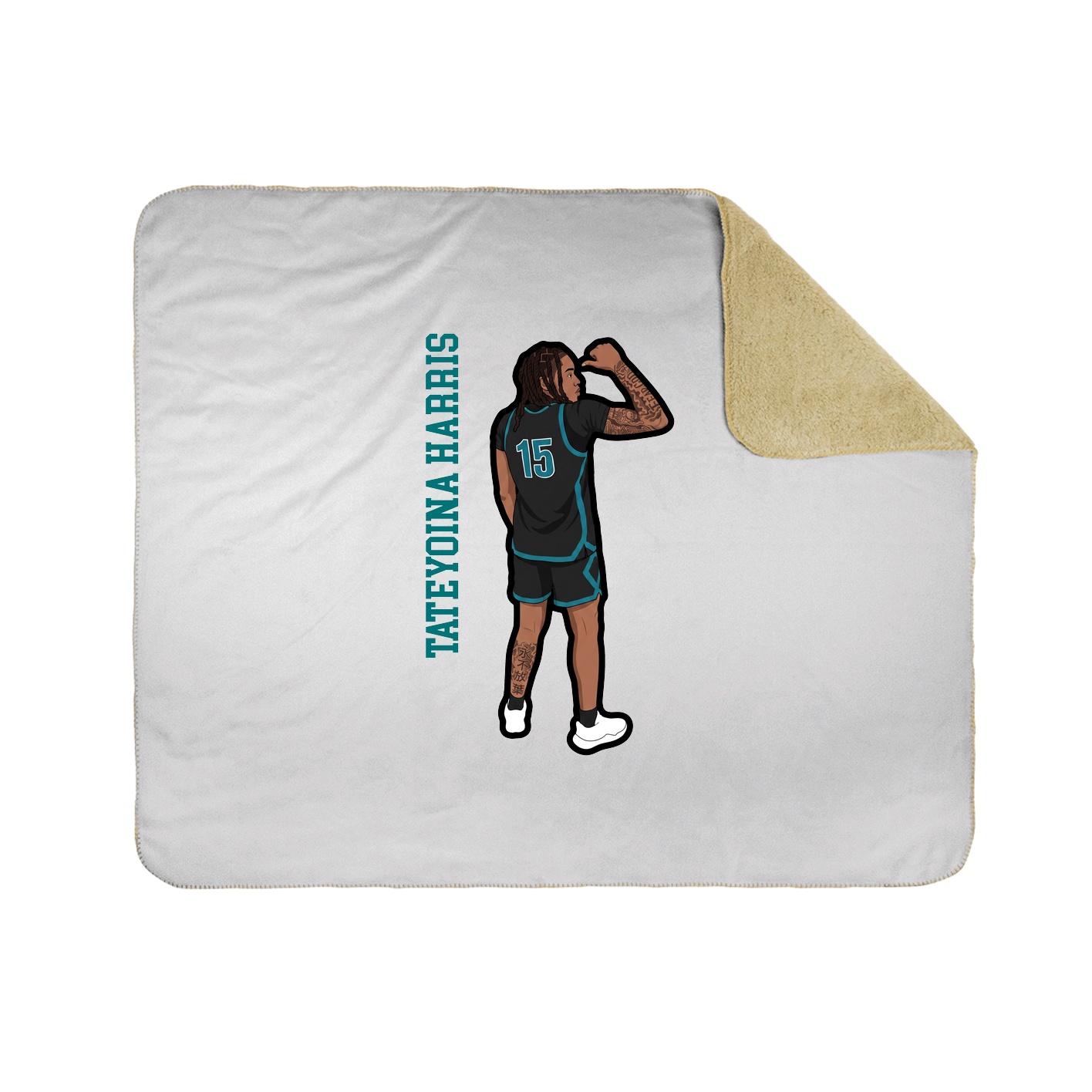 Throw Blanket — Name Vertical in White