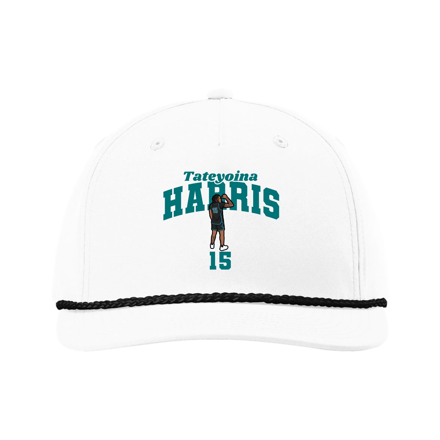 Five-Panel Classic Rope Cap — Signature Arch in White