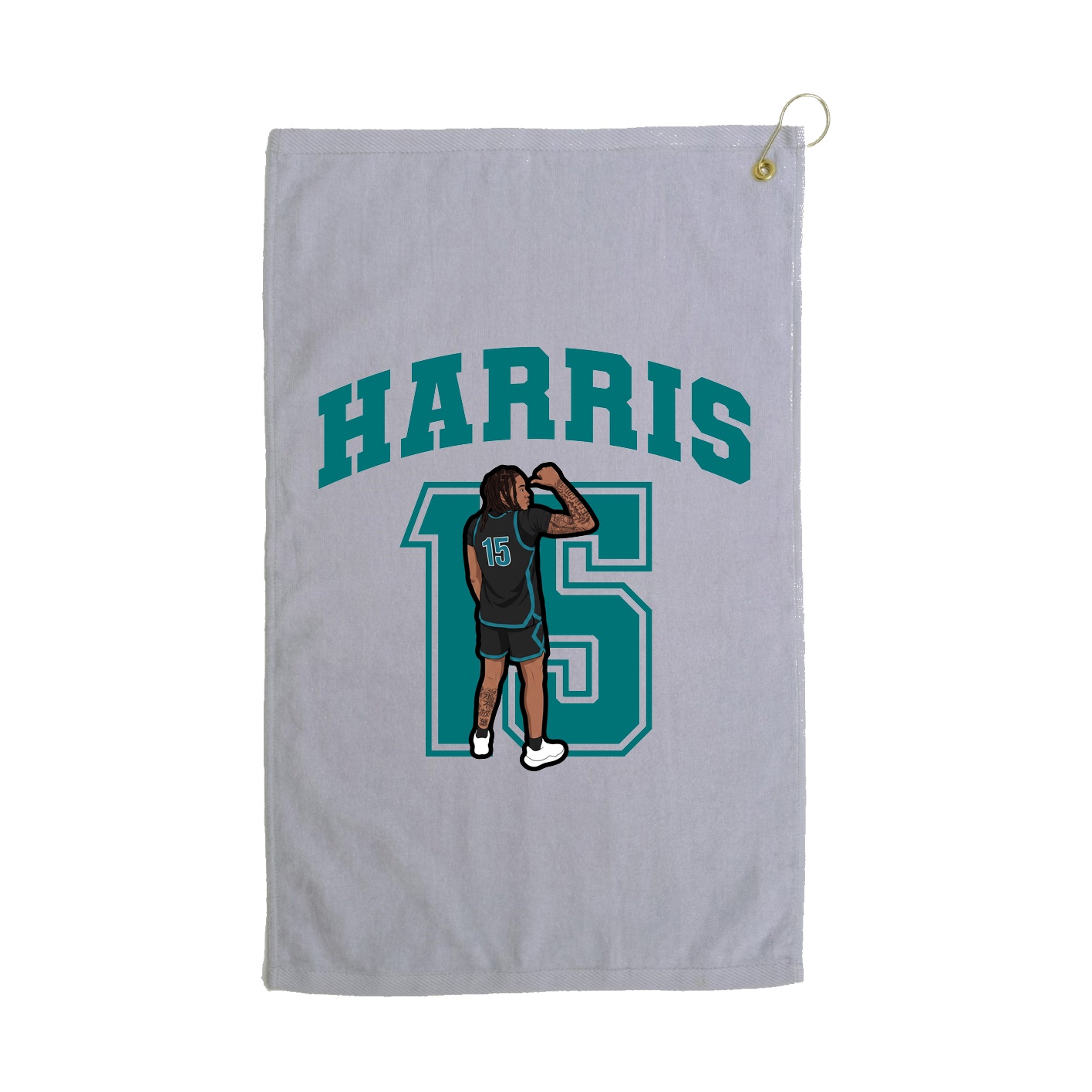 Golf Towel — Number in Grey