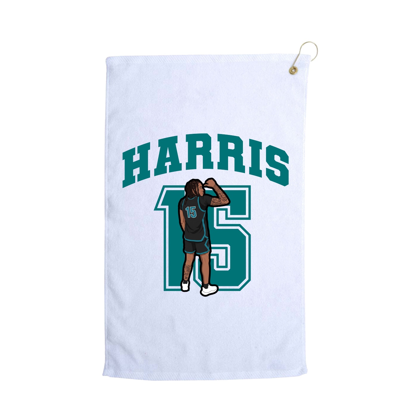 Golf Towel — Number in White