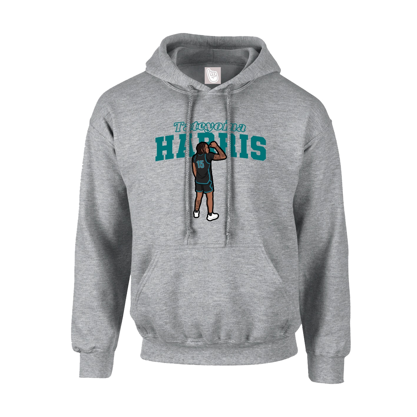 Hoodie — Name Arch in Grey