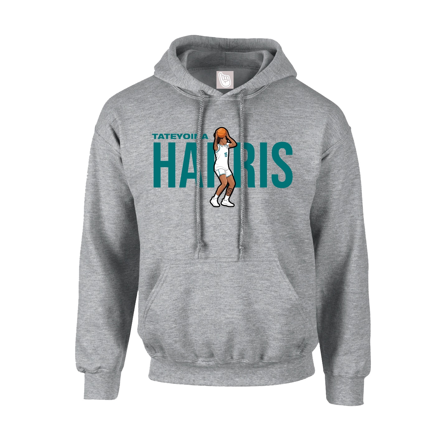 Youth Hoodie — Player Name in Grey