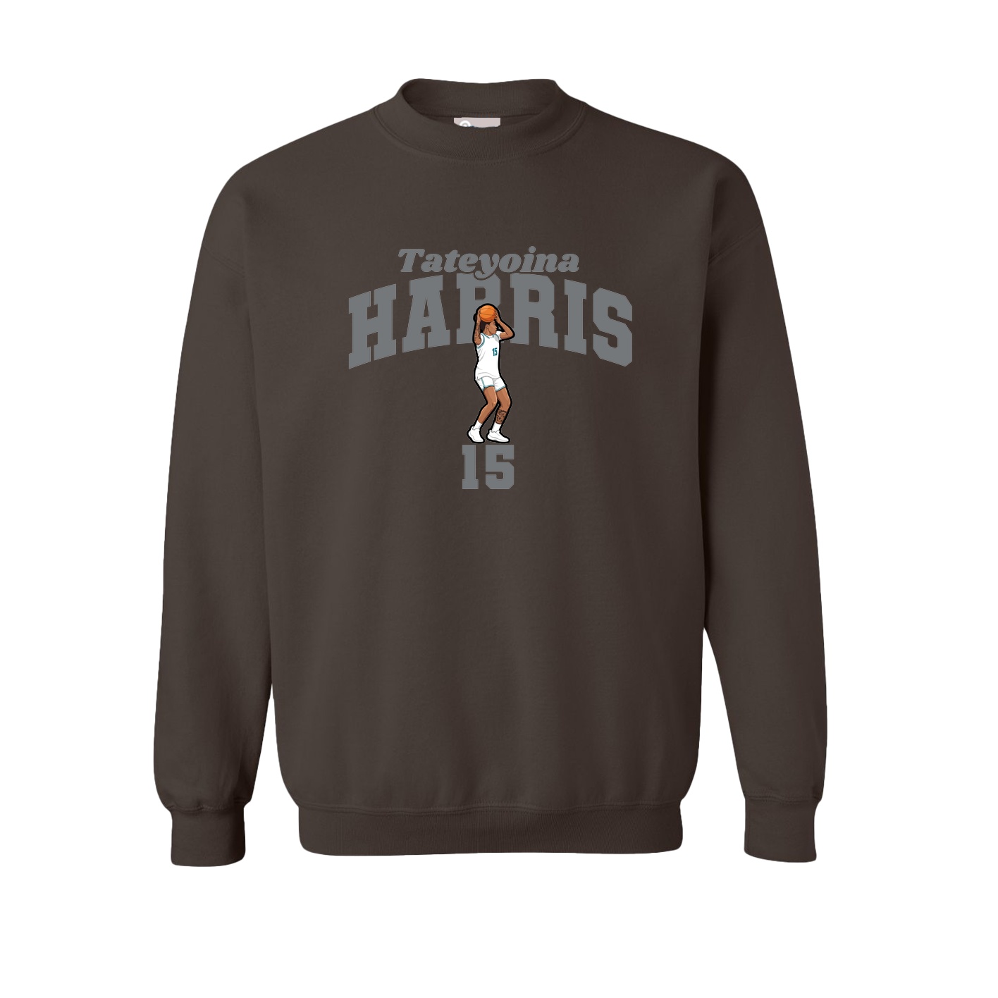 Fleece Crew — Signature Arch in Brown