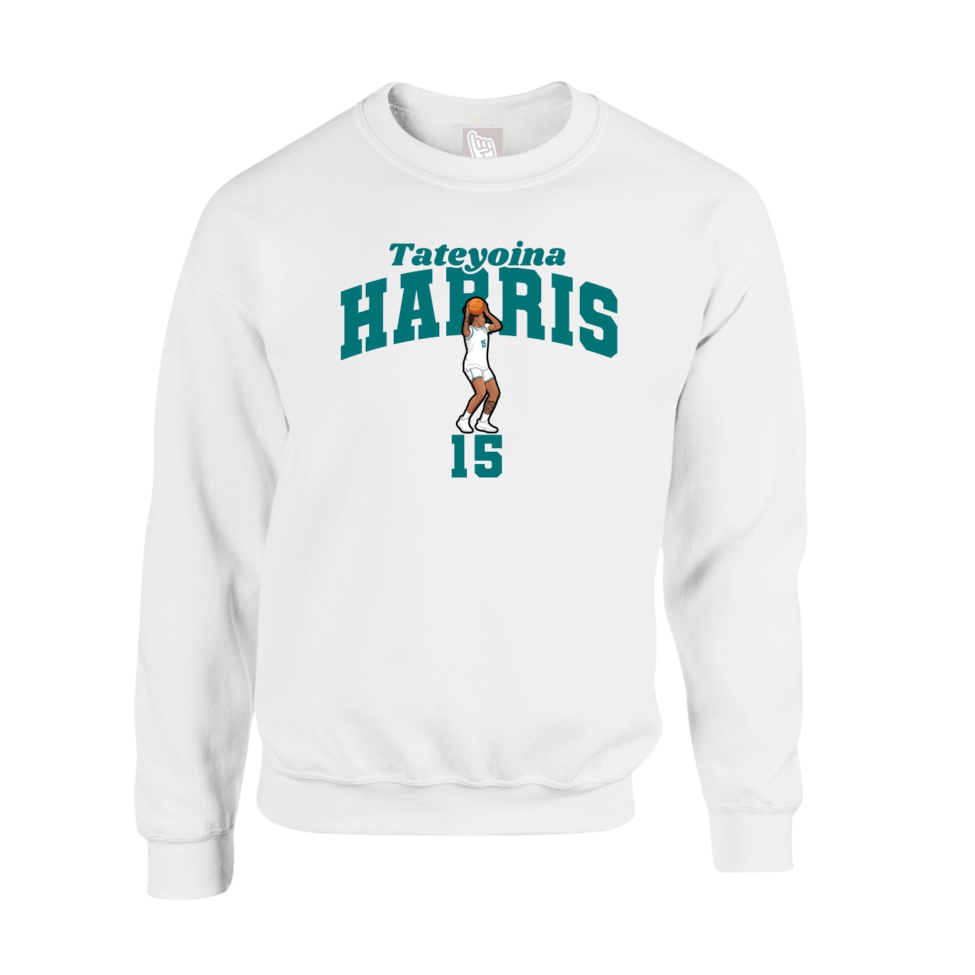 Fleece Crew — Signature Arch in White