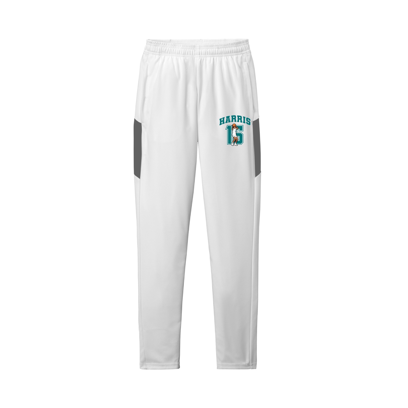 Team Travel Pant — Number in White/Grey