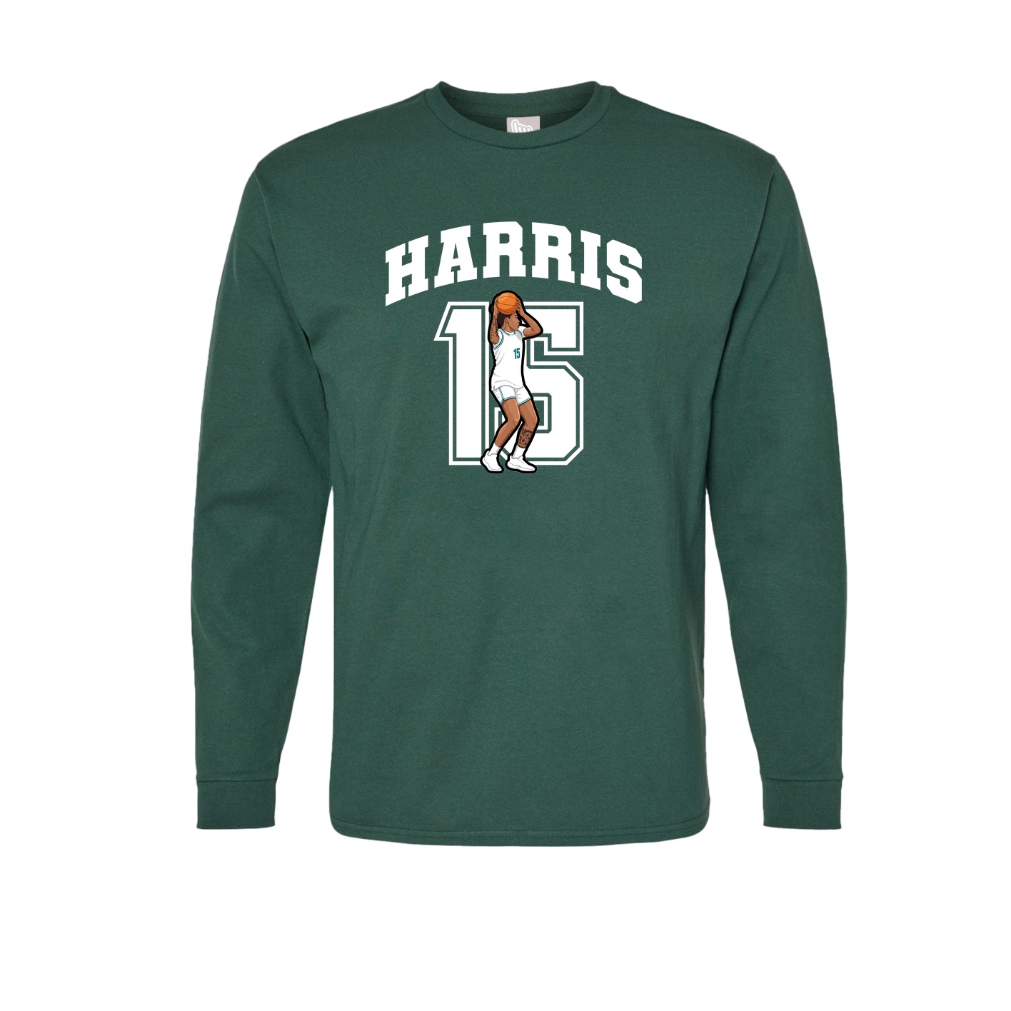 Long Sleeve Tee — Number in Green