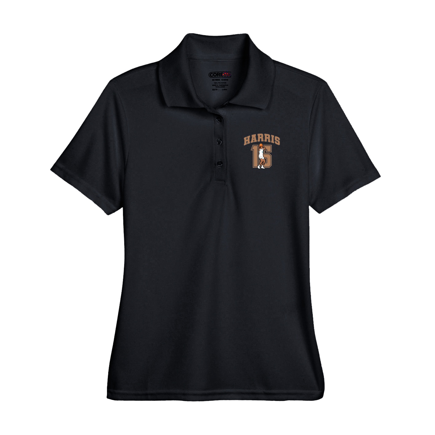Performance Polo — Number in Black