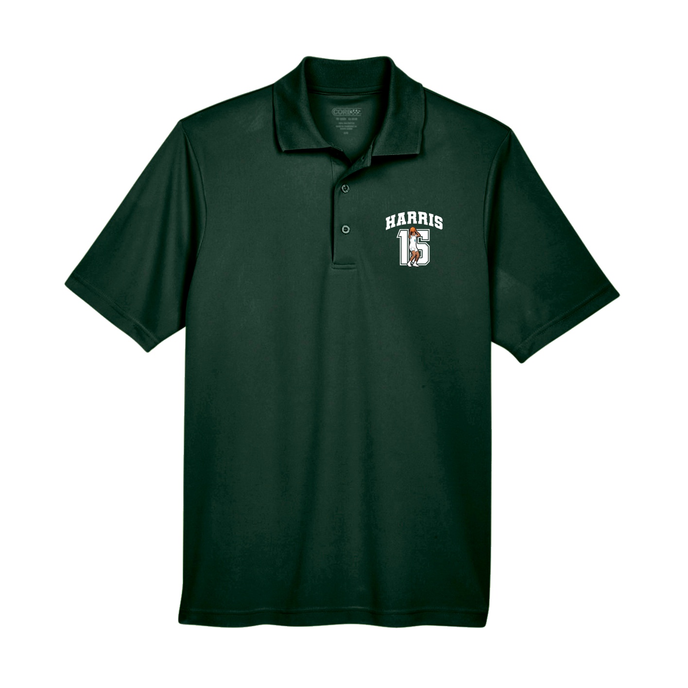 Performance Polo — Number in Green