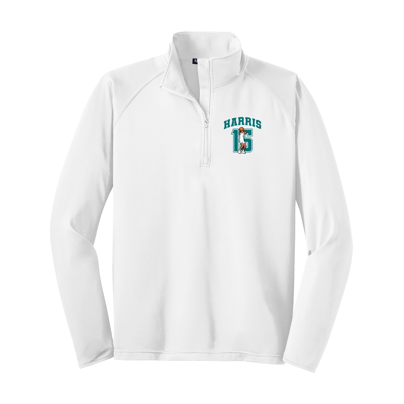 Q-Zip Pullover — Number in White