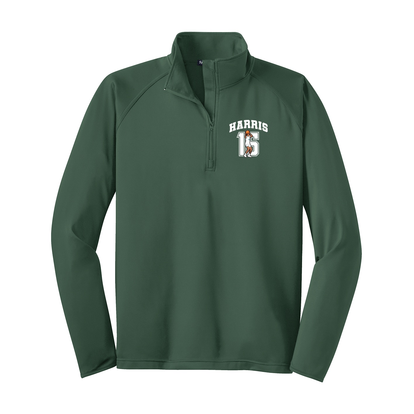Q-Zip Pullover — Number in Green