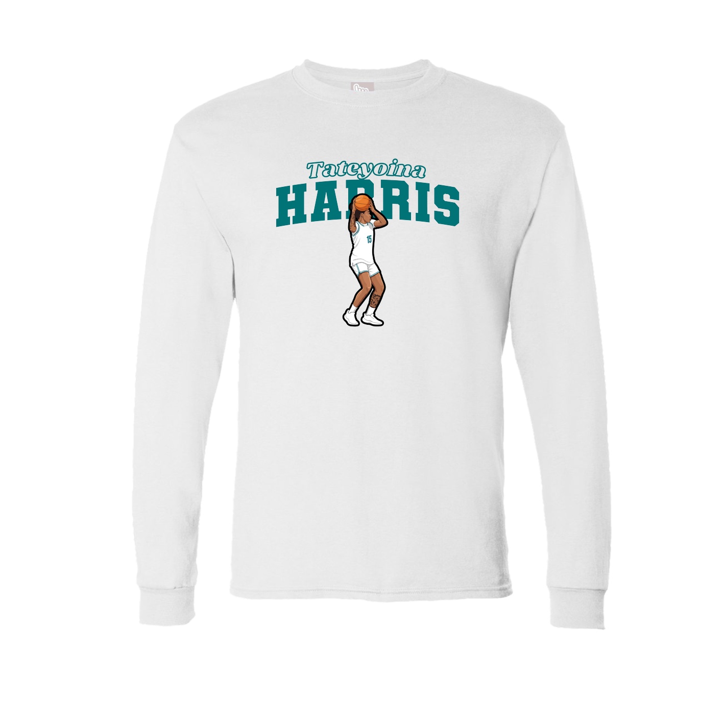 Long Sleeve Tee — Name Arch in White
