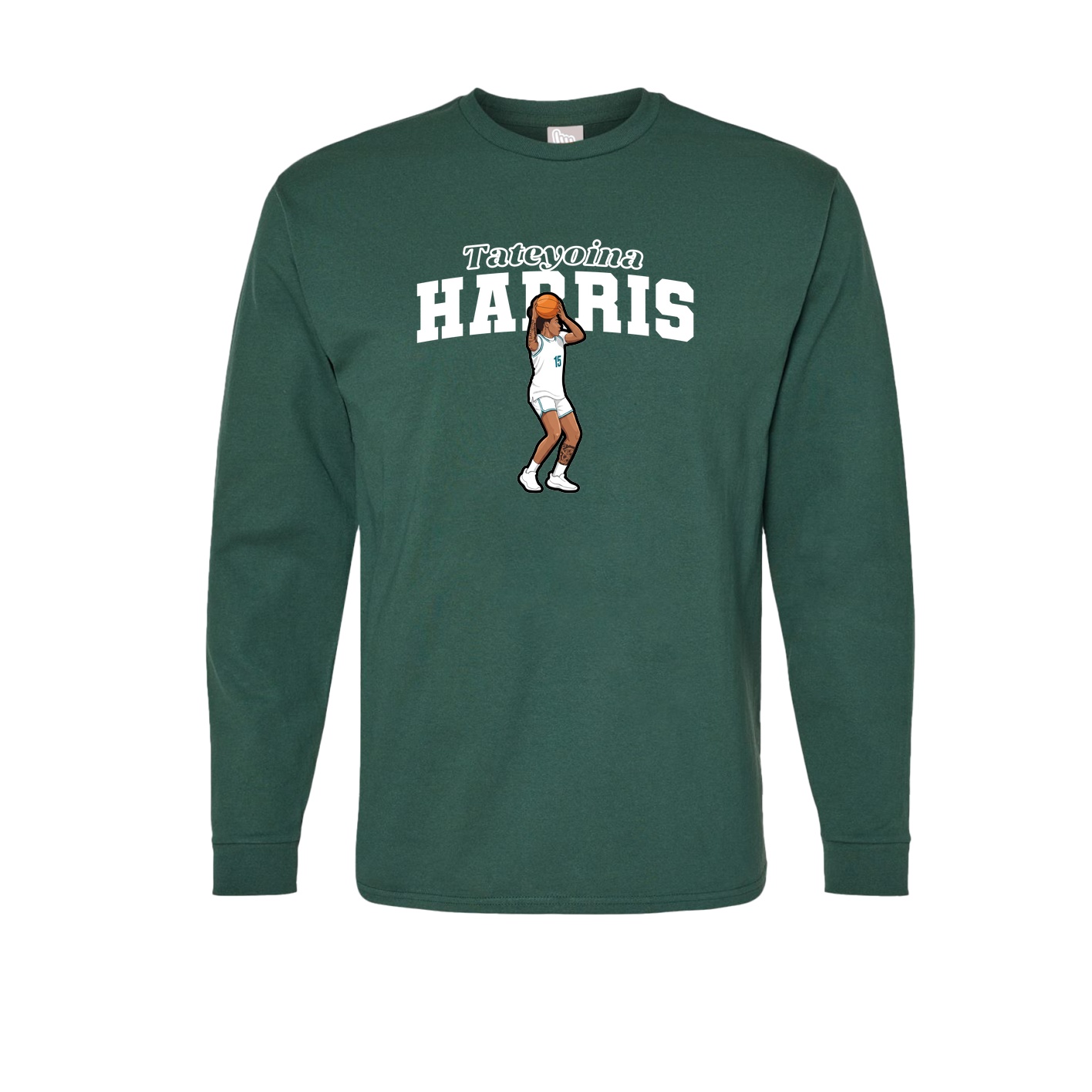 Long Sleeve Tee — Name Arch in Green