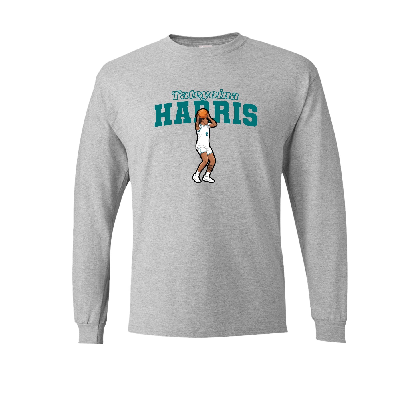 Long Sleeve Tee — Name Arch in Grey