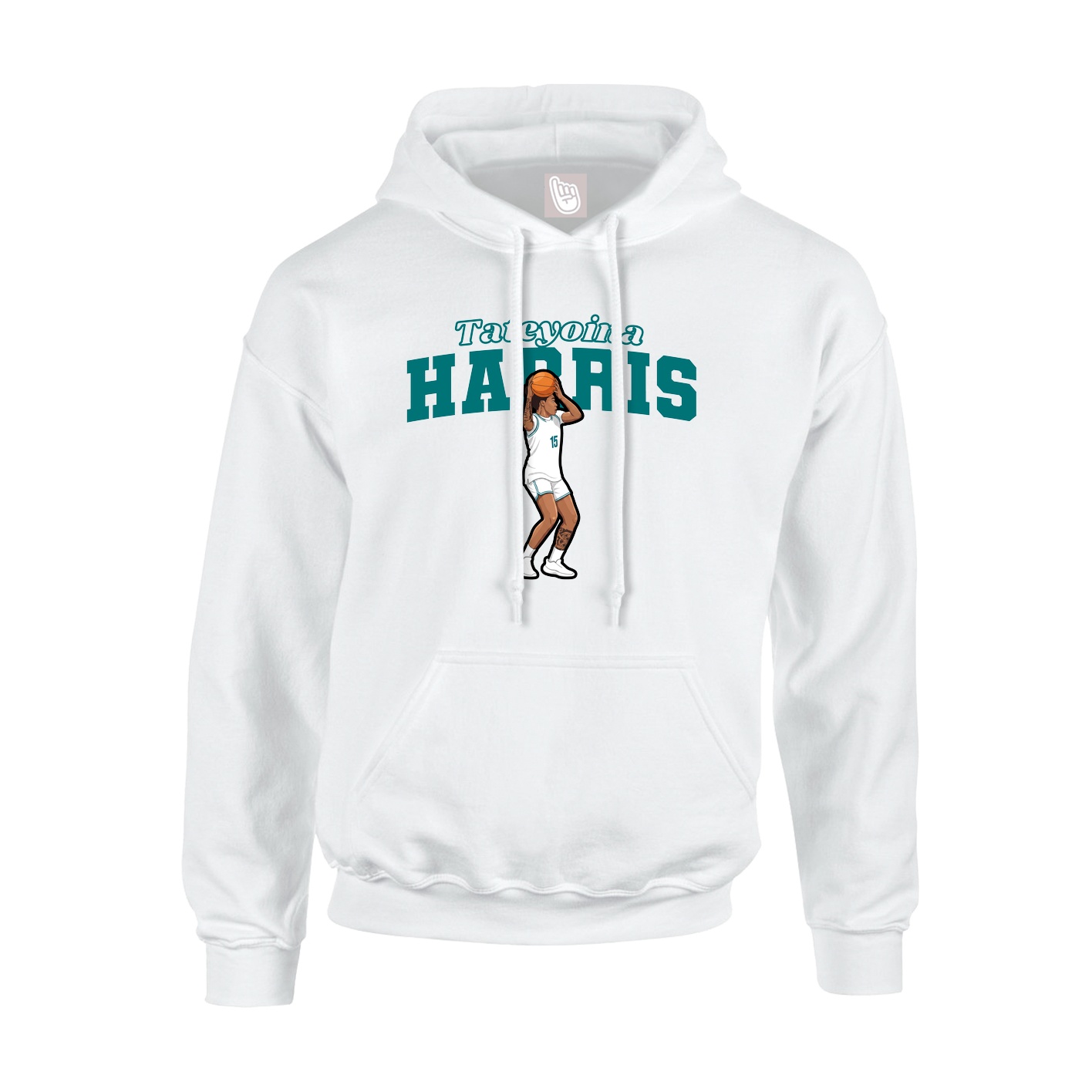 Youth Hoodie — Name Arch in White