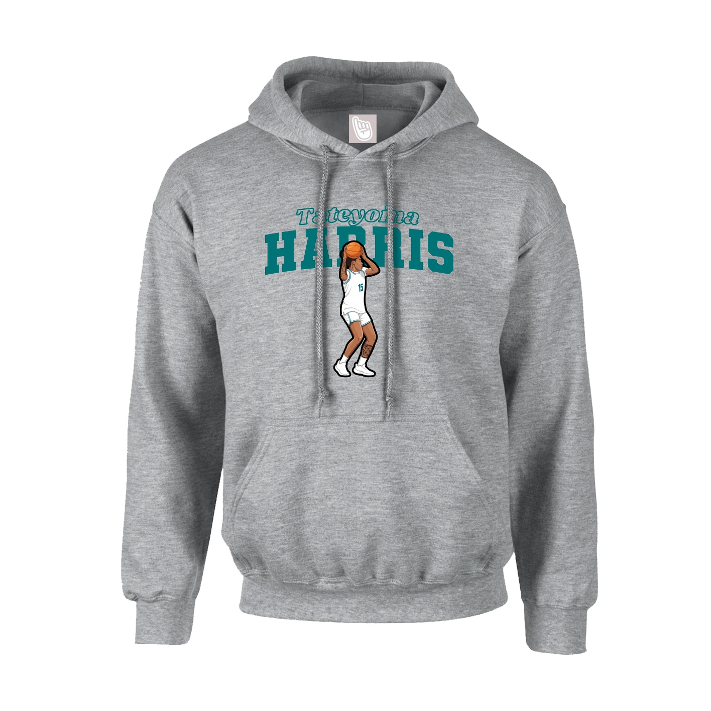 Youth Hoodie — Name Arch in Grey