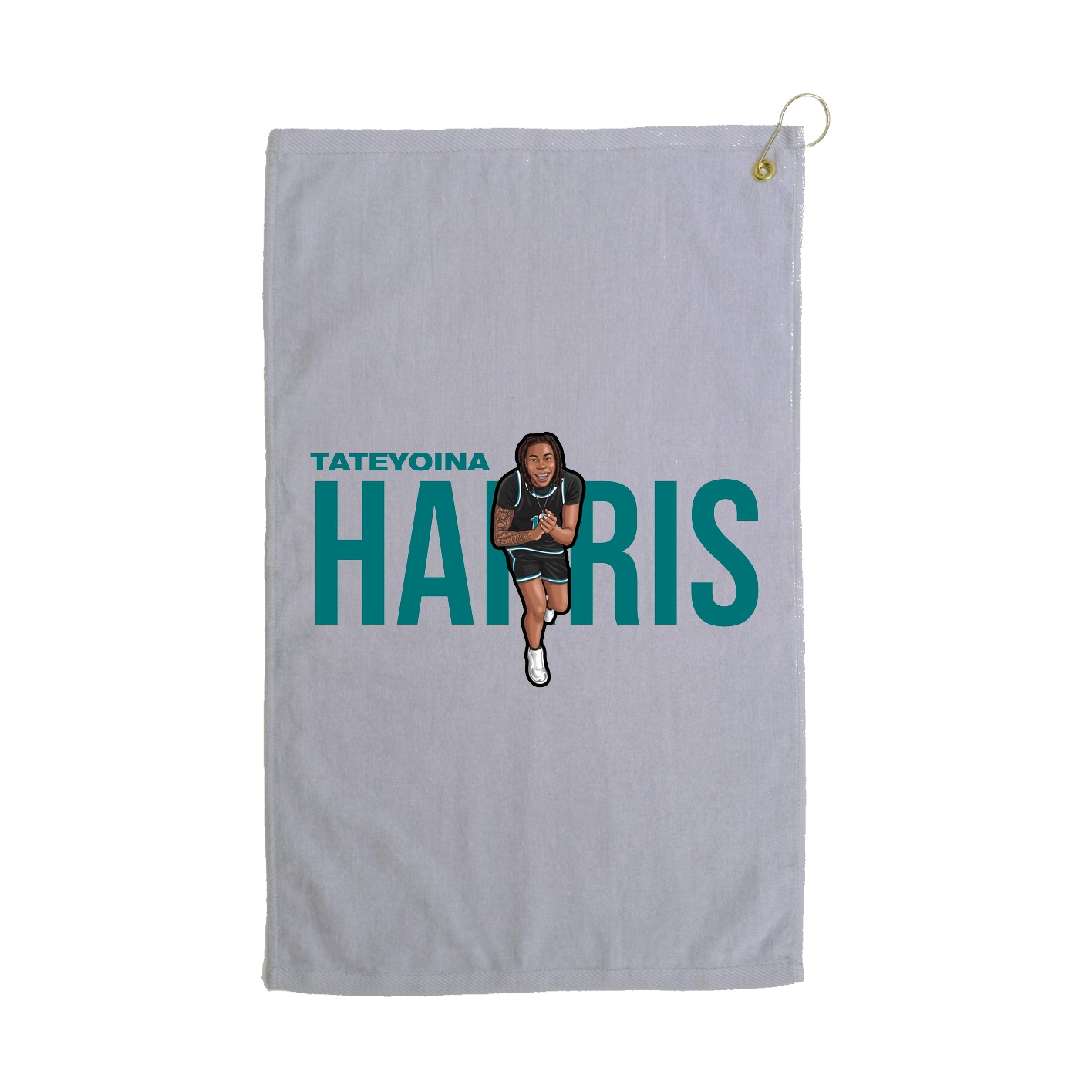 Golf Towel — Player Name in Grey
