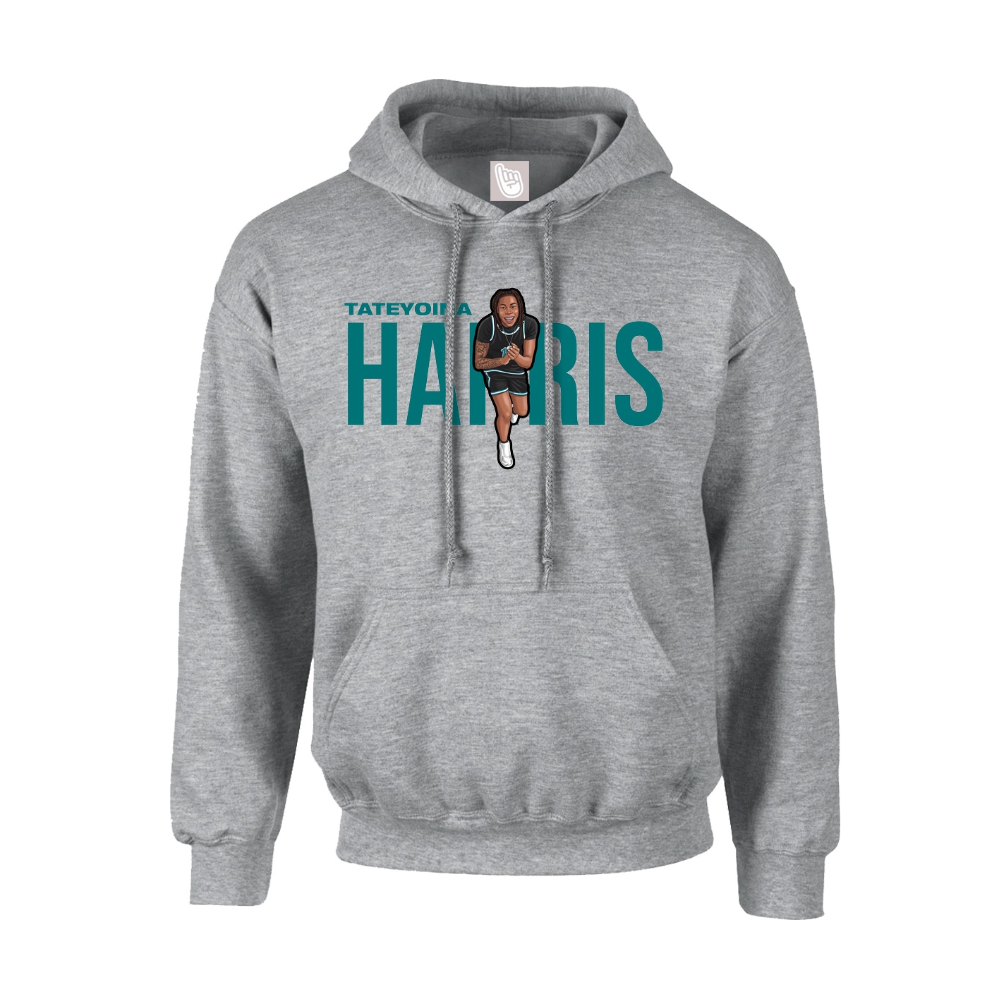 Youth Hoodie — Player Name in Grey
