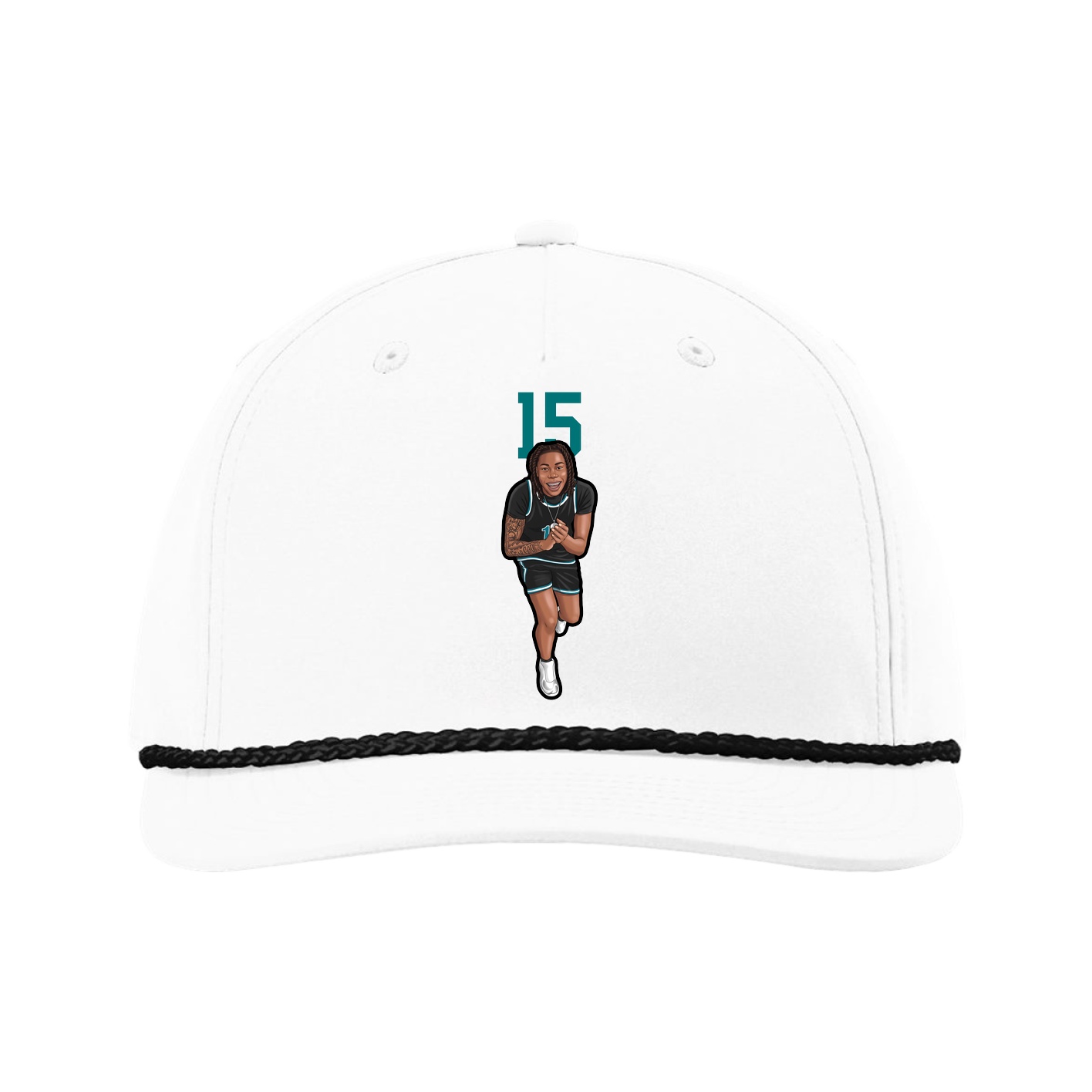 Five-Panel Classic Rope Cap — Number Top in White