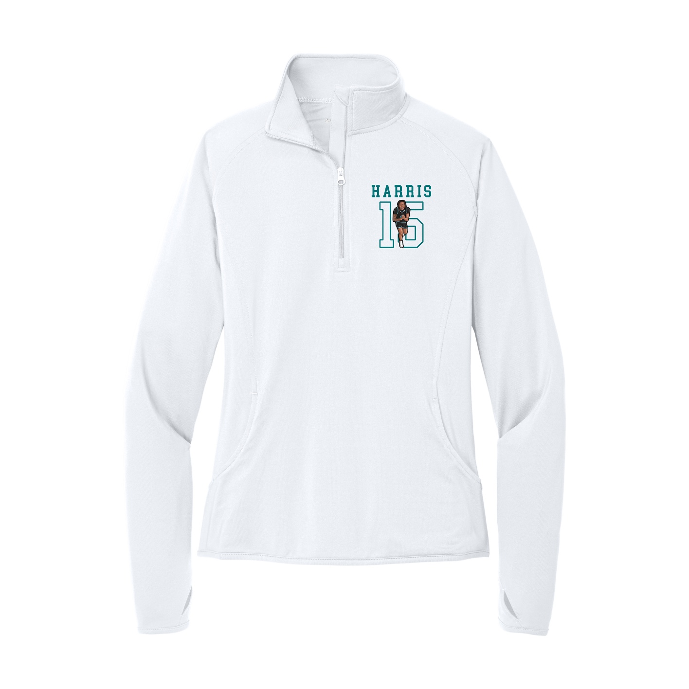 Women's Q-Zip Pullover — Shirsey in White
