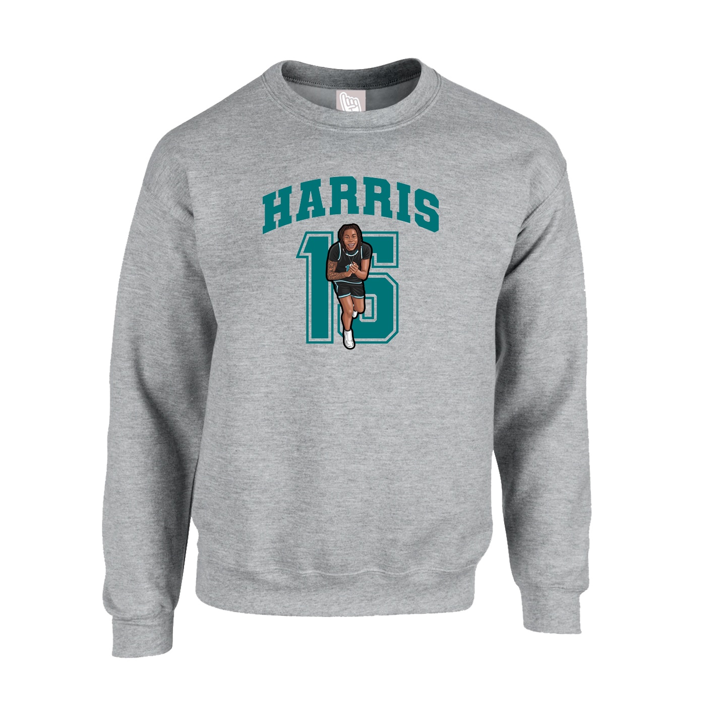 Fleece Crew — Number in Grey