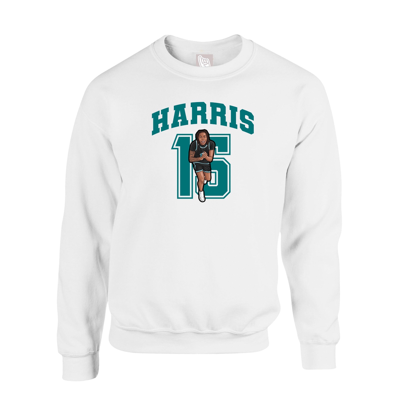 Fleece Crew — Number in White