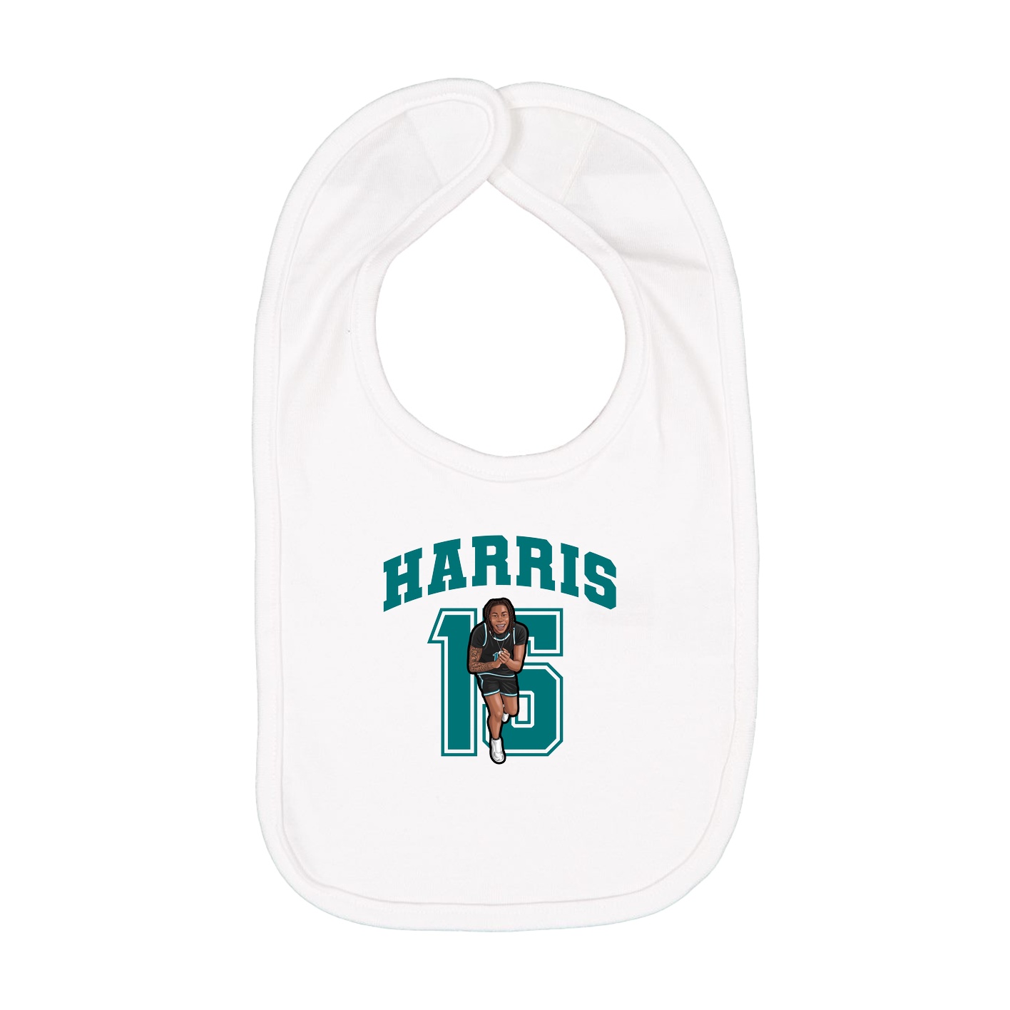 Infant Bib — Number in White