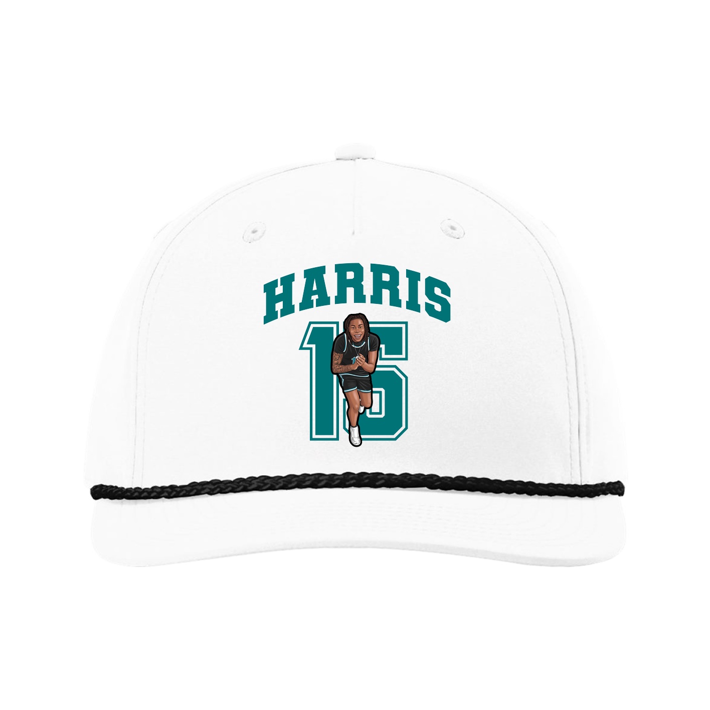 Five-Panel Classic Rope Cap — Number in White