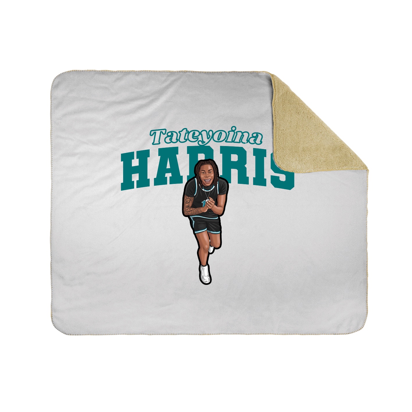 Throw Blanket — Name Arch in White