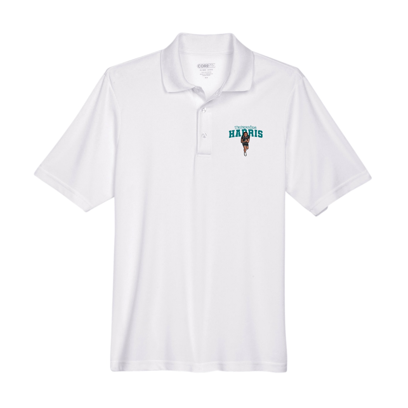 Performance Polo — Name Arch in White