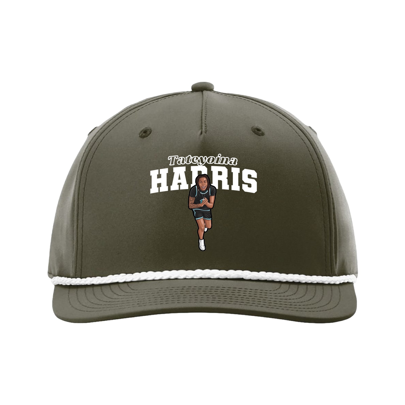 Five-Panel Classic Rope Cap — Name Arch in Green