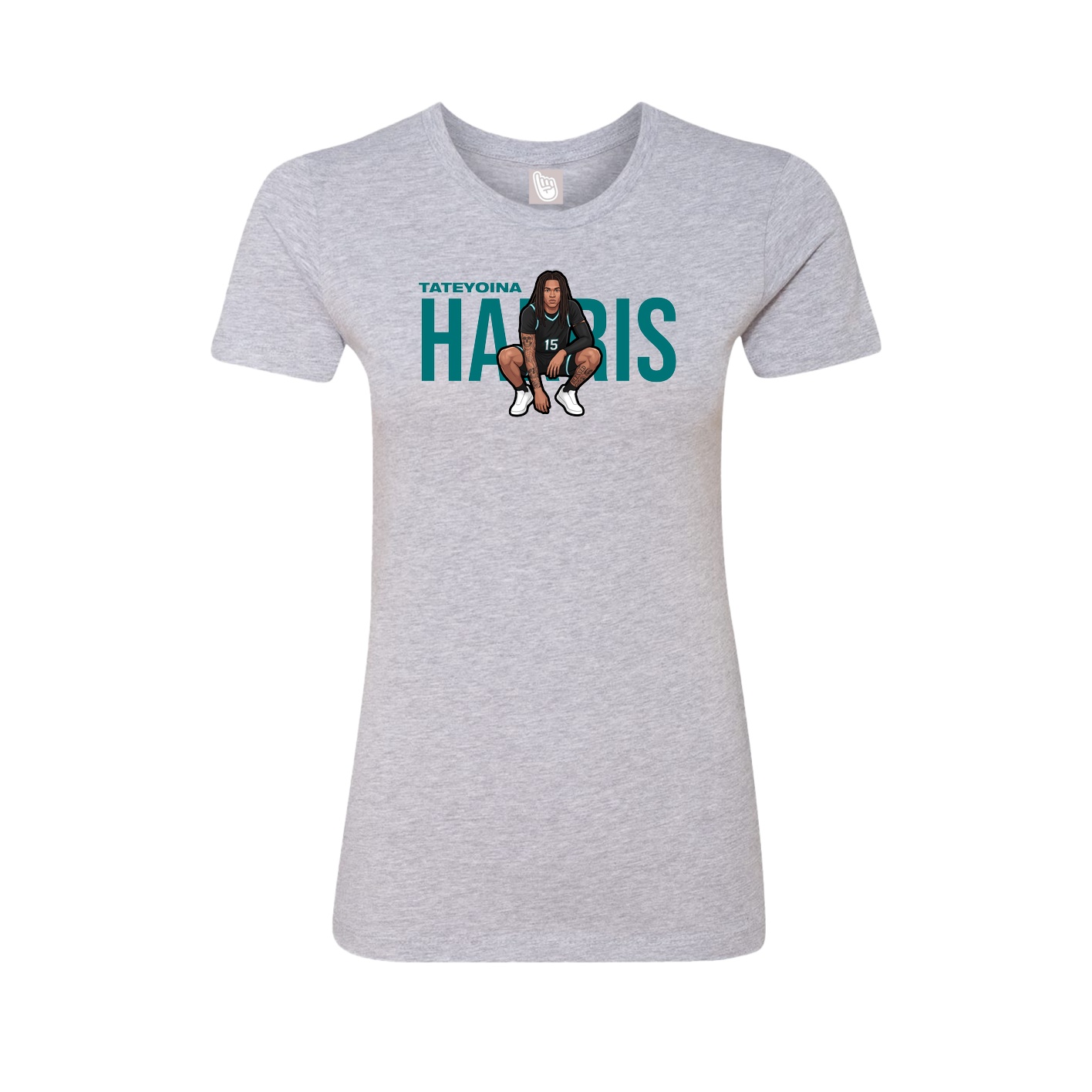 Womens Tee — Player Name in Grey