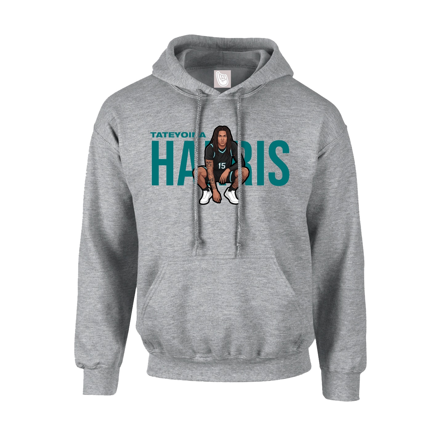 Hoodie — Player Name in Grey