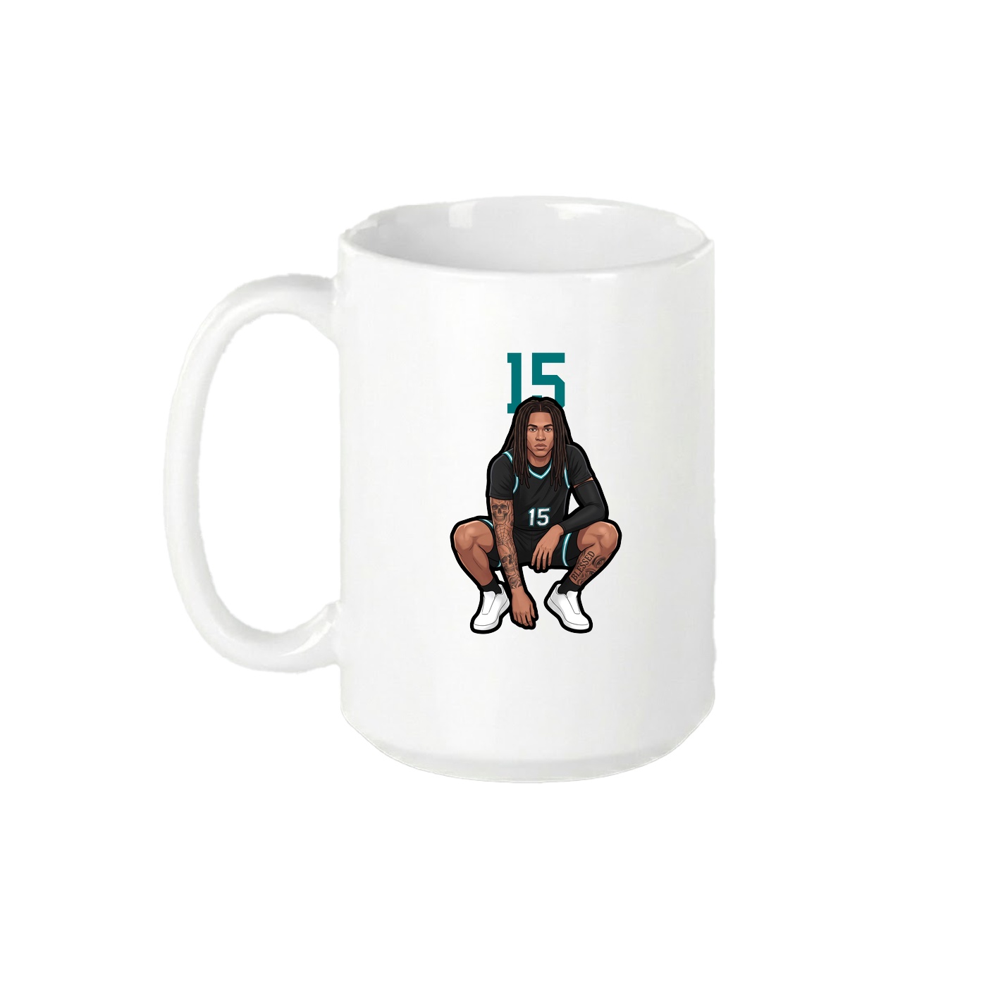 15oz Coffee Mug — Number Top in White