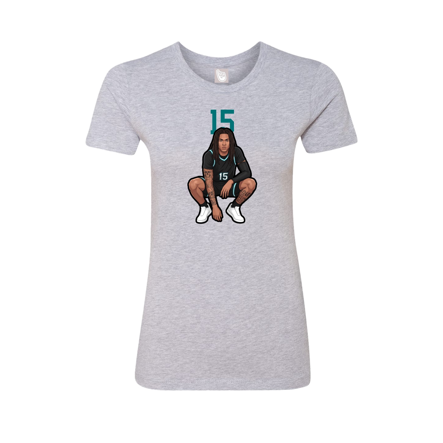 Womens Tee — Number Top in Grey