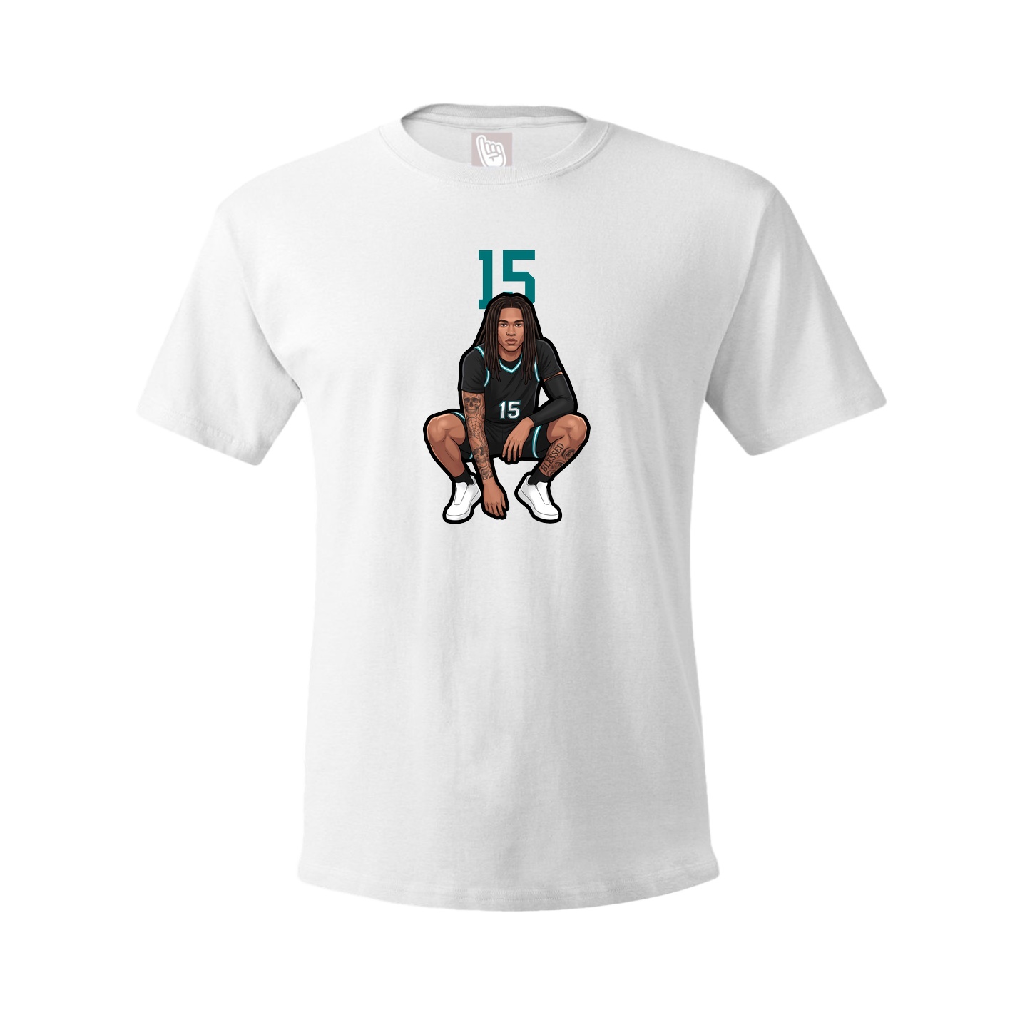 Youth Tee — Number Top in White
