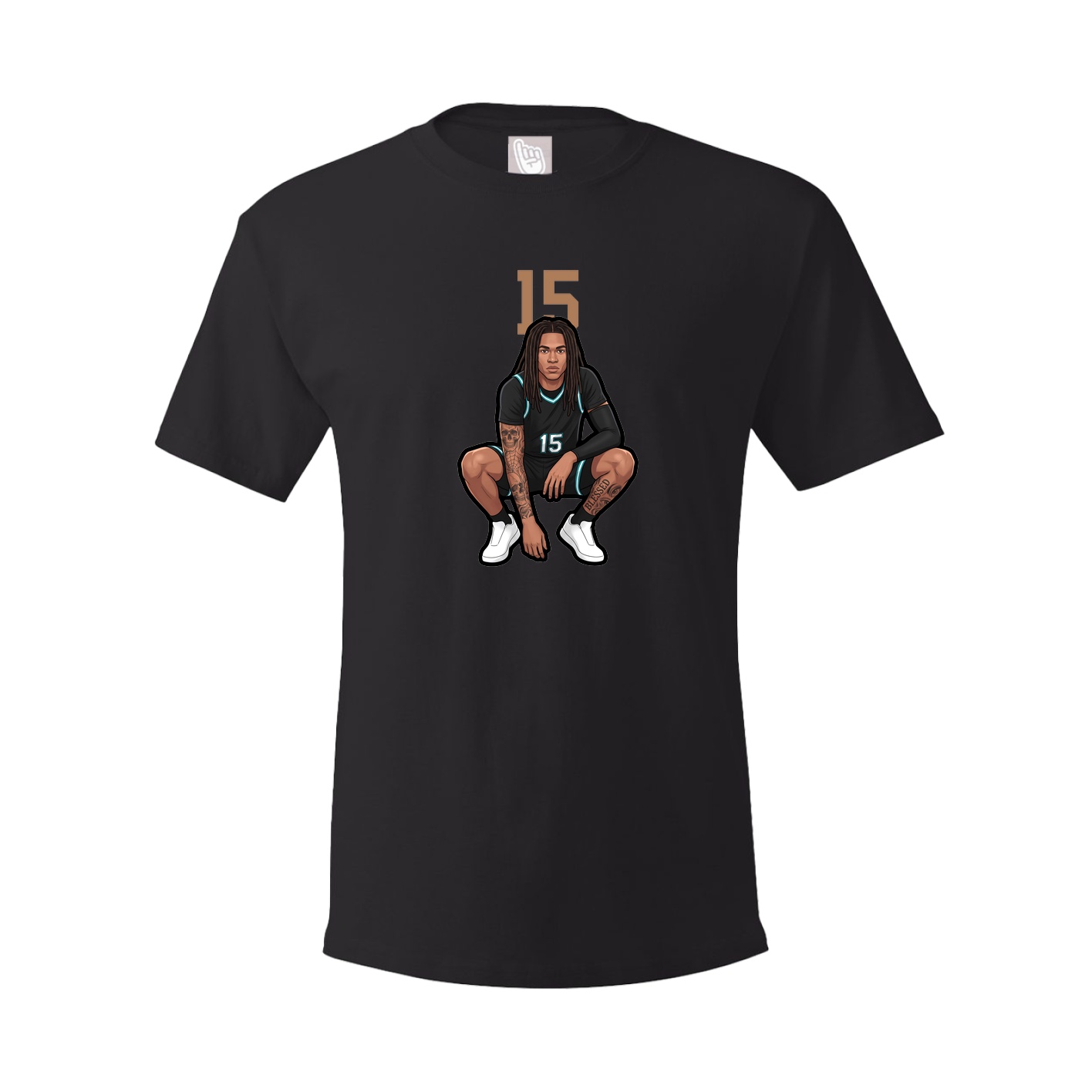 Youth Tee — Number Top in Black