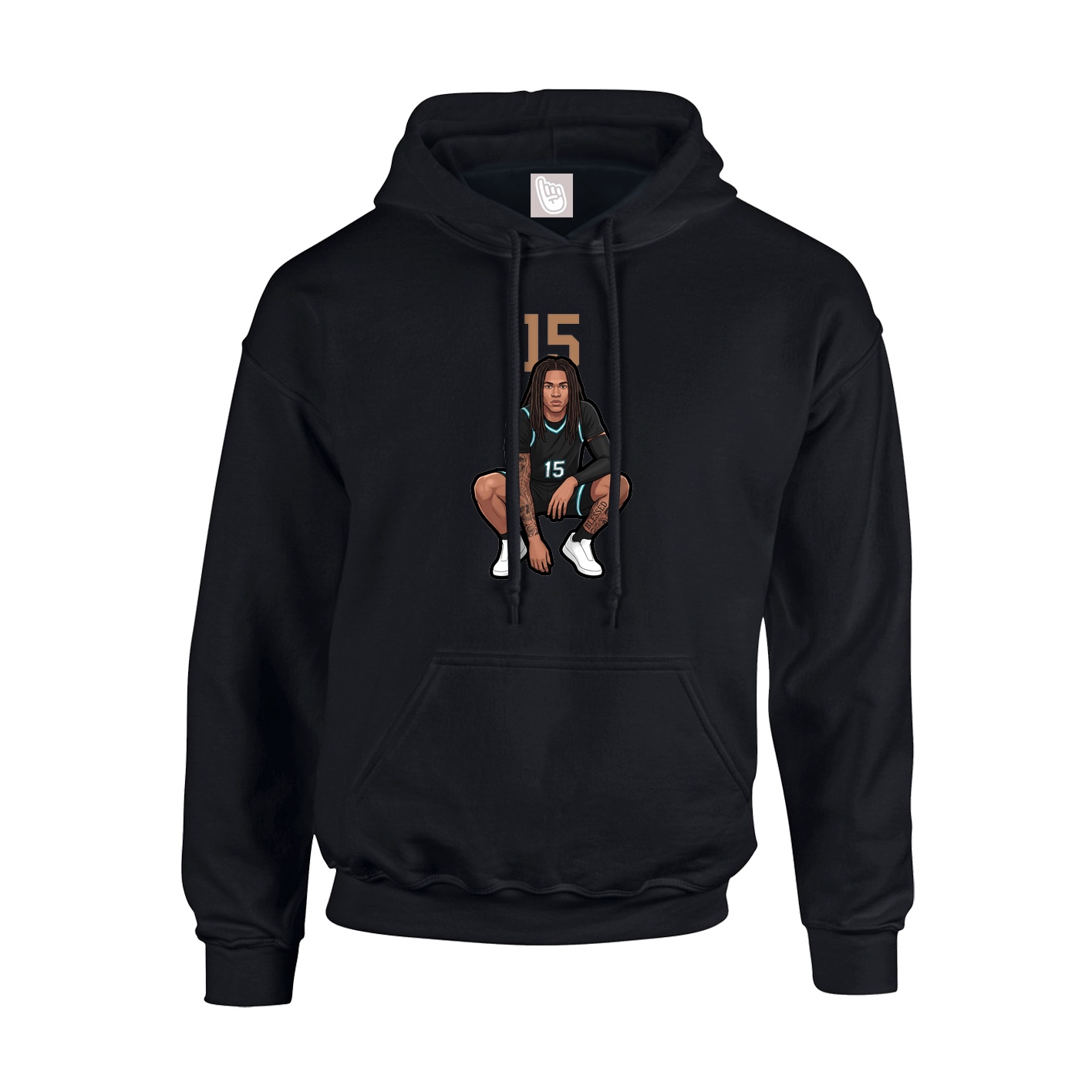Hoodie — Number Top in Black