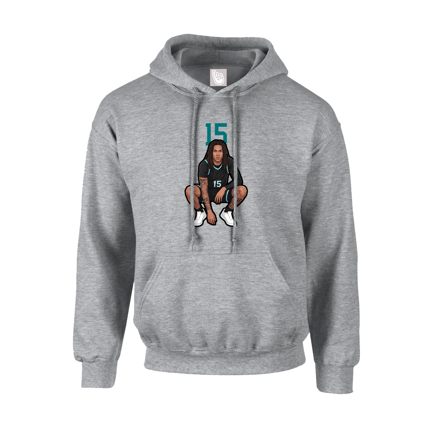 Hoodie — Number Top in Grey