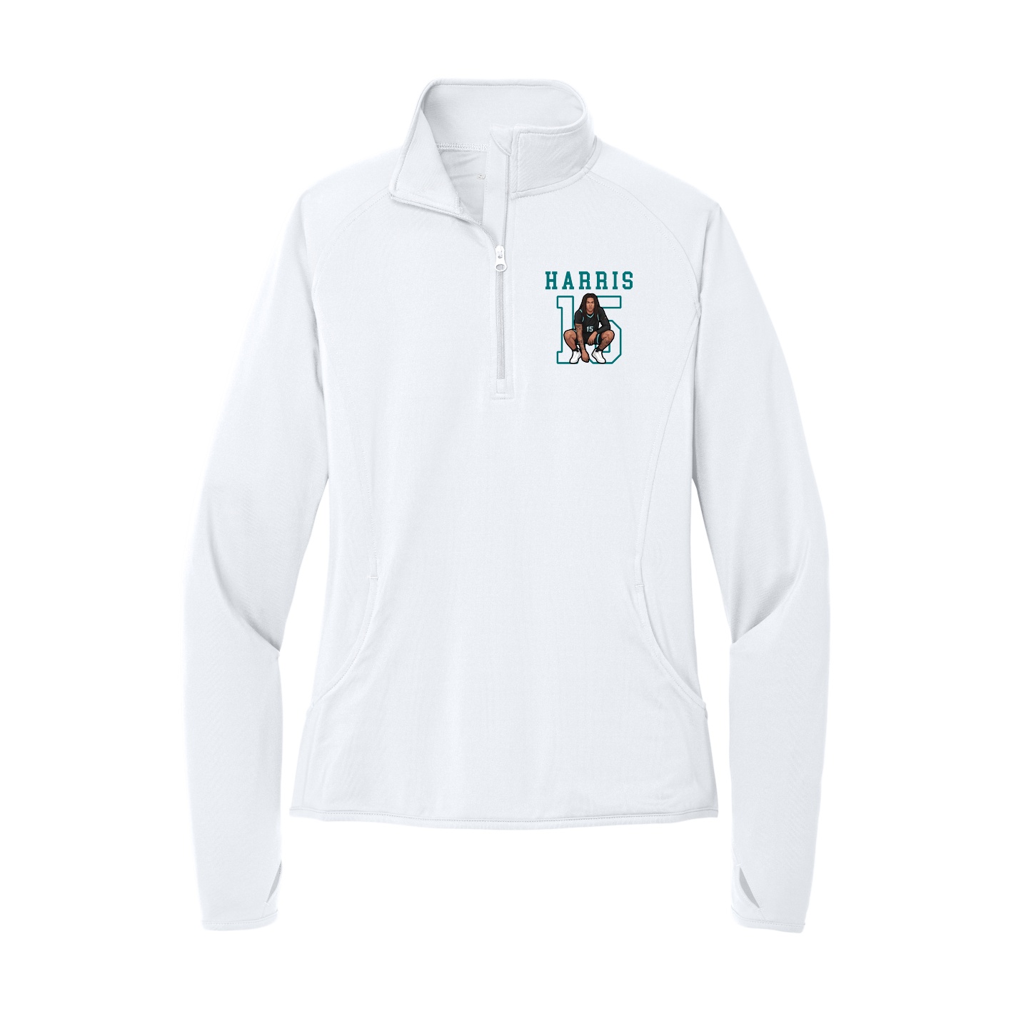 Women's Q-Zip Pullover — Shirsey in White