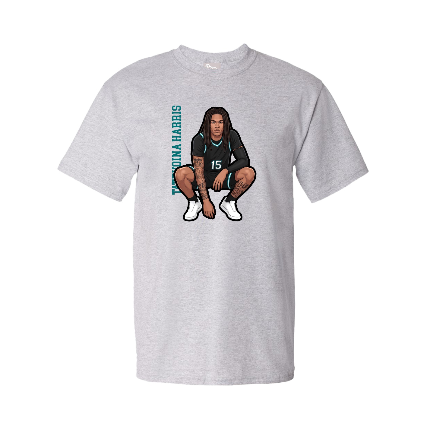 Tee — Name Vertical in Grey