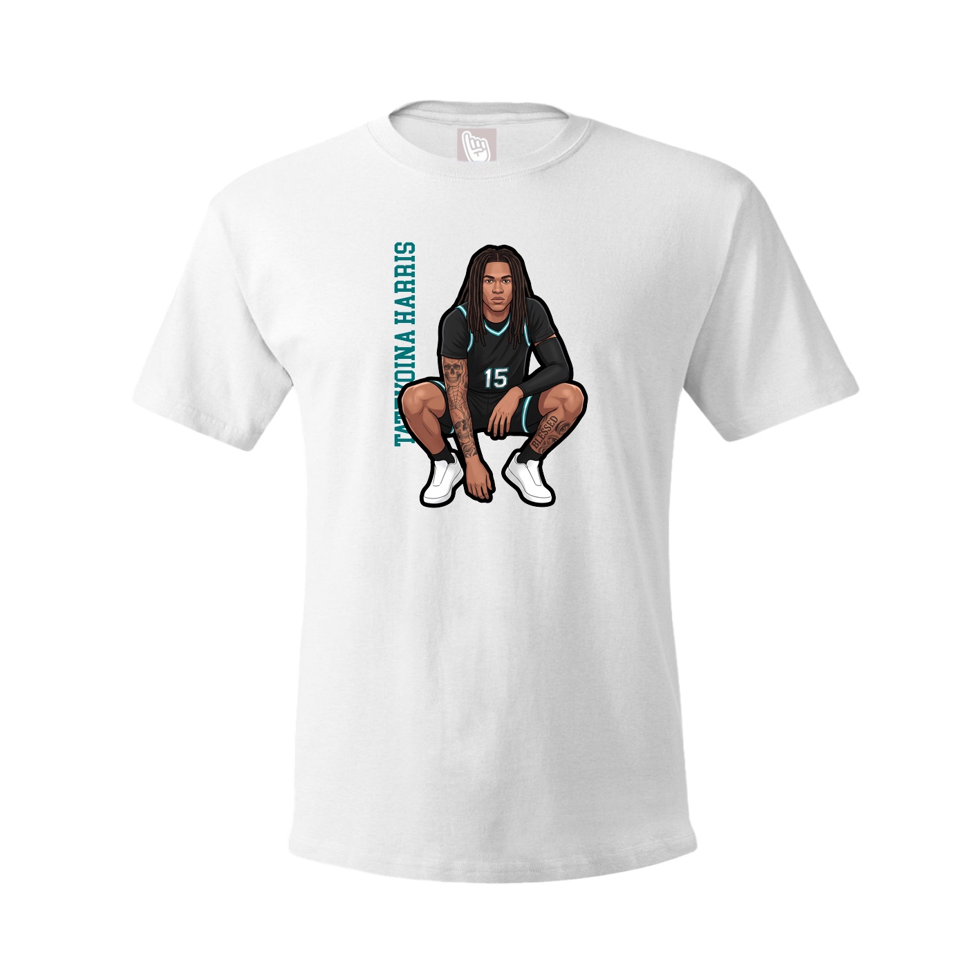 Tee — Name Vertical in White