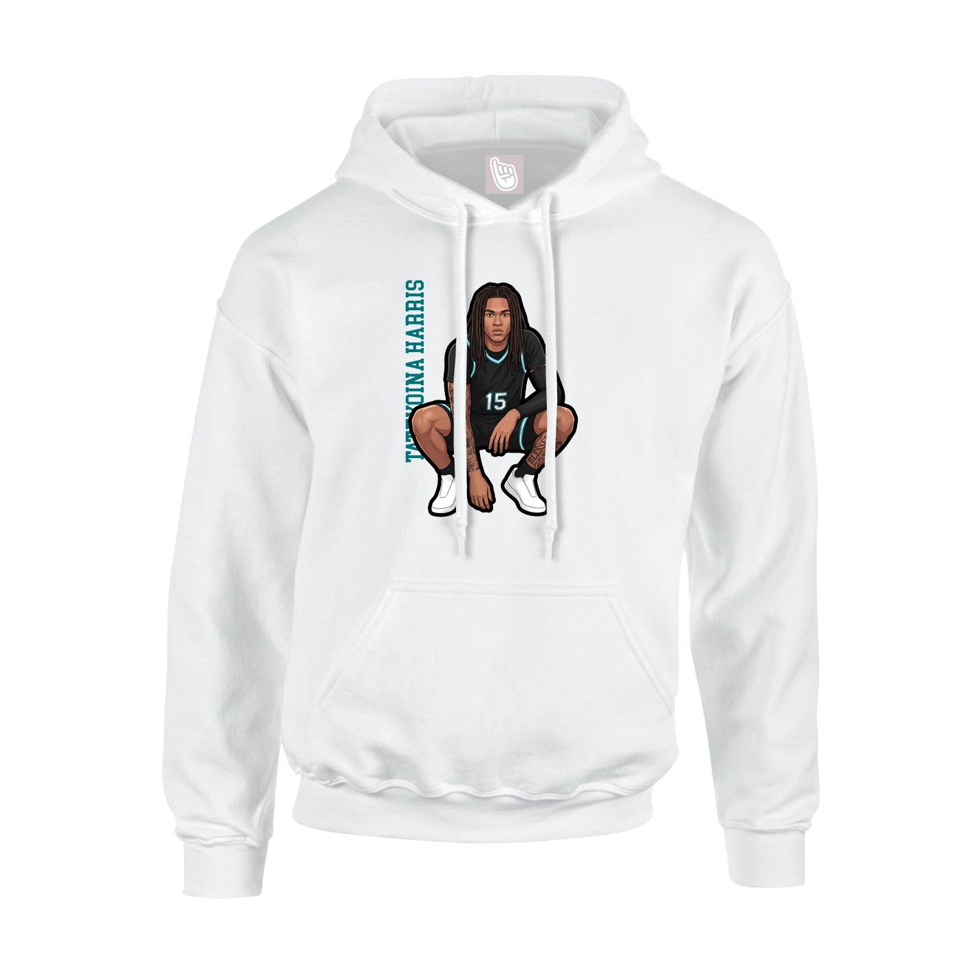Youth Hoodie — Name Vertical in White