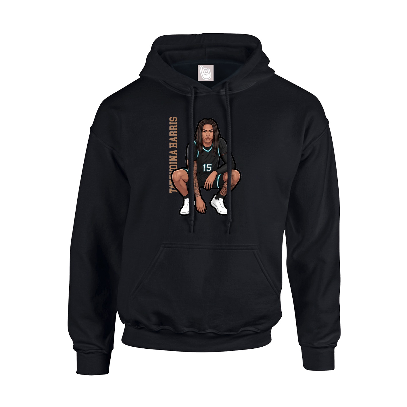 Youth Hoodie — Name Vertical in Black